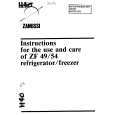 ZANUSSI ZF49/54 Instrukcja Obsługi