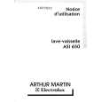 ARTHUR MARTIN ELECTROLUX ASI650B BRAUN Instrukcja Obsługi