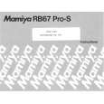 MAMIYA RB67 PRO-S Instrukcja Obsługi