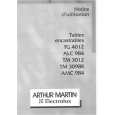 ARTHUR MARTIN ELECTROLUX TG4012T Instrukcja Obsługi