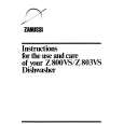 ZANUSSI Z803VS Instrukcja Obsługi