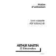 ARTHUR MARTIN ELECTROLUX ASF620W Instrukcja Obsługi
