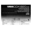YAMAHA CDX-920 Instrukcja Obsługi