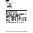 ZANUSSI ZV21/10PR Instrukcja Obsługi