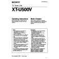 SONY XT-U500V Instrukcja Obsługi
