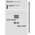 PIONEER RS-A7/EW5 Instrukcja Obsługi