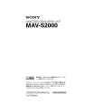 SONY MAV-S2000 Instrukcja Obsługi