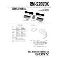 SONY RM-S2070K Instrukcja Serwisowa