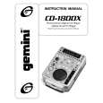 GEMINI CD-1800X Instrukcja Obsługi