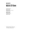 SONY BDX-E1000 Instrukcja Serwisowa