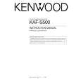 KENWOOD KAF-S500 Instrukcja Obsługi