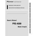 PIONEER PRS-A500/XH/EW Instrukcja Obsługi