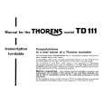 THORENS TD111 Instrukcja Obsługi