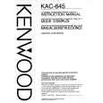 KENWOOD KAC645 Instrukcja Obsługi