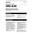 SONY SRSA30 Instrukcja Obsługi