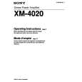 SONY XM-4020 Instrukcja Obsługi