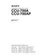 SONY CCU-700AP VOLUME1 Instrukcja Serwisowa