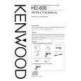 KENWOOD HD-600 Instrukcja Obsługi
