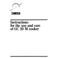 ZANUSSI GC20M Instrukcja Obsługi