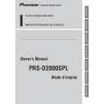 PIONEER PRS-D2000SPL/XSEW5 Instrukcja Obsługi