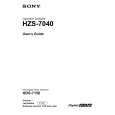 SONY HDS-7150 Podręcznik Użytkownika