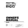ROTEL RHQ10 Instrukcja Obsługi