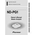 PIONEER ND-PG1/E5 Instrukcja Obsługi