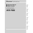 PIONEER AVX-7600/EW5 Instrukcja Obsługi