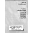 ARTHUR MARTIN ELECTROLUX TE0012W Instrukcja Obsługi